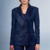 Blue night double-breasted blazer
