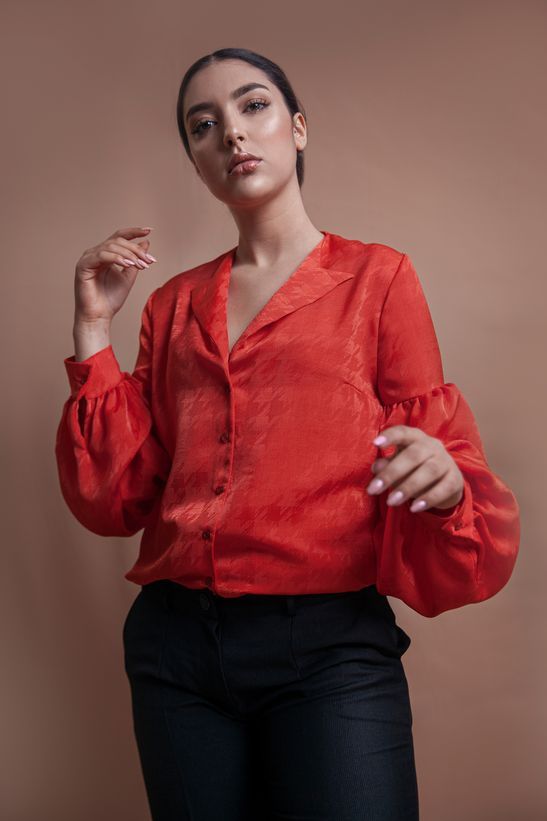 Coquelicot Red Pinted Shirt