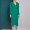 Green oversized lapels dress
