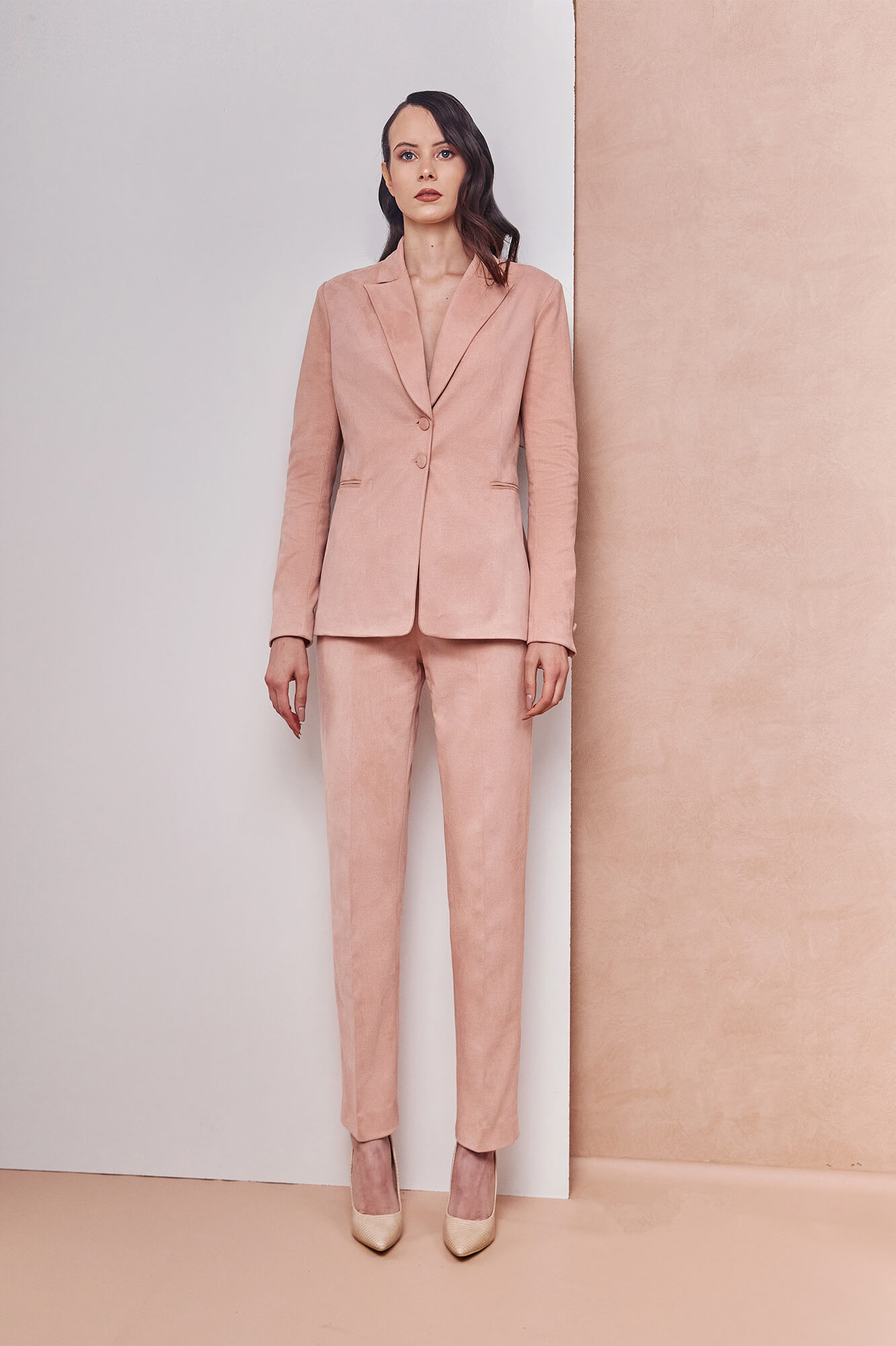 Luxury Scuba Suede Pink Suit