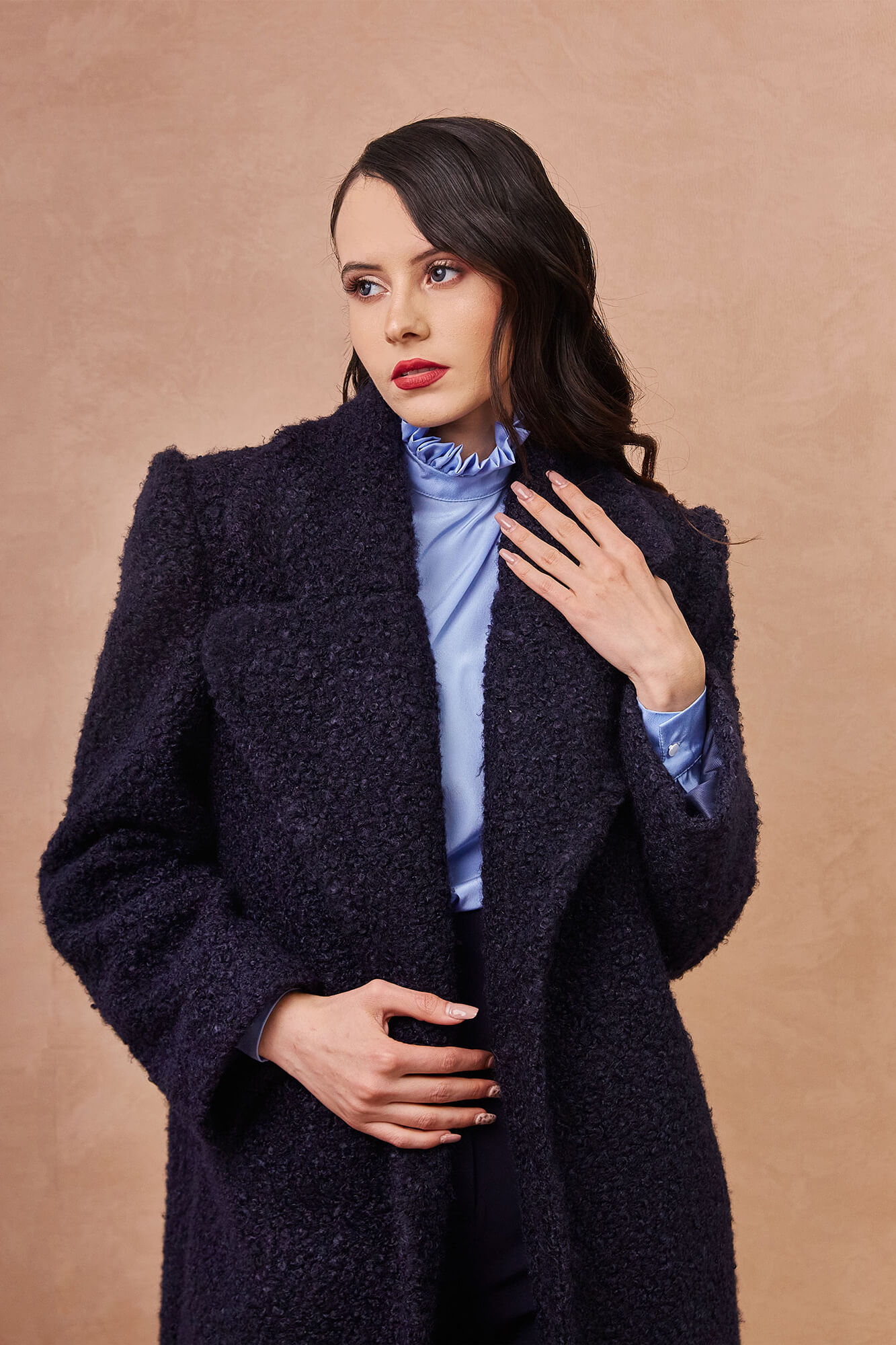 Luxury Thick Teddy Blue Coat