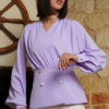 Draped Neckline Lilac Shirt