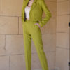 Two Pieces Green Tailored Double Breasted Suit